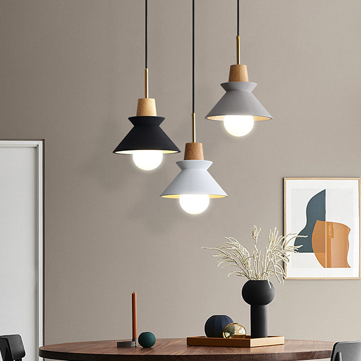 Nordic Minimalist Macaron Wood Cement Pendant Light - 1-Light Design for Modern Home Decor