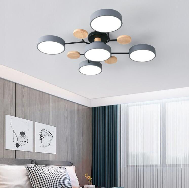 Contemporary Scandinavian Round Molecule Branch LED Ceiling Light for Living Room