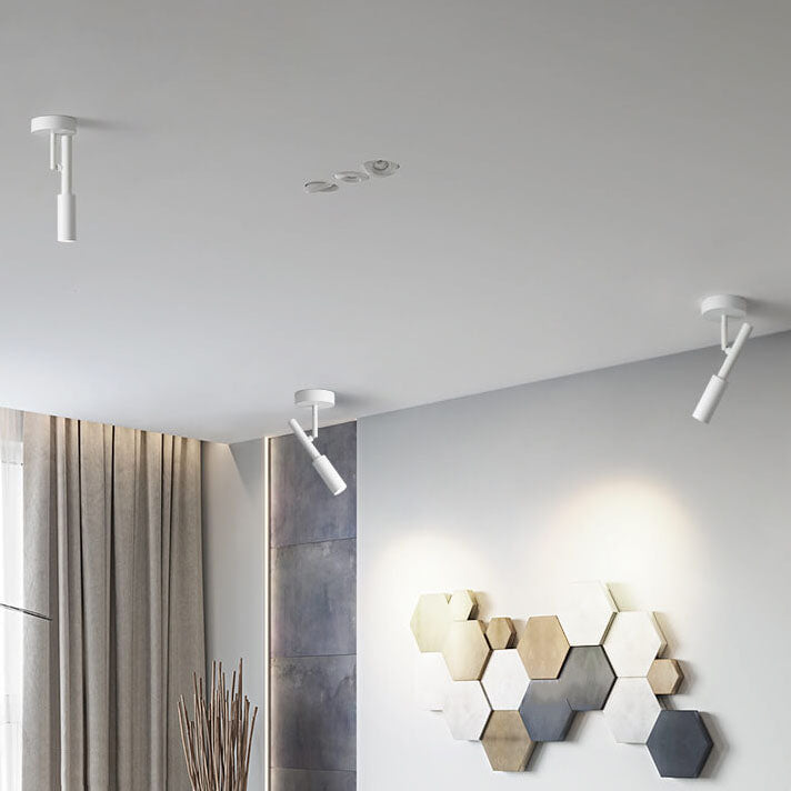 Modern Minimalist LED Spotlight Semi-Flush Mount Ceiling Light for Living Room
