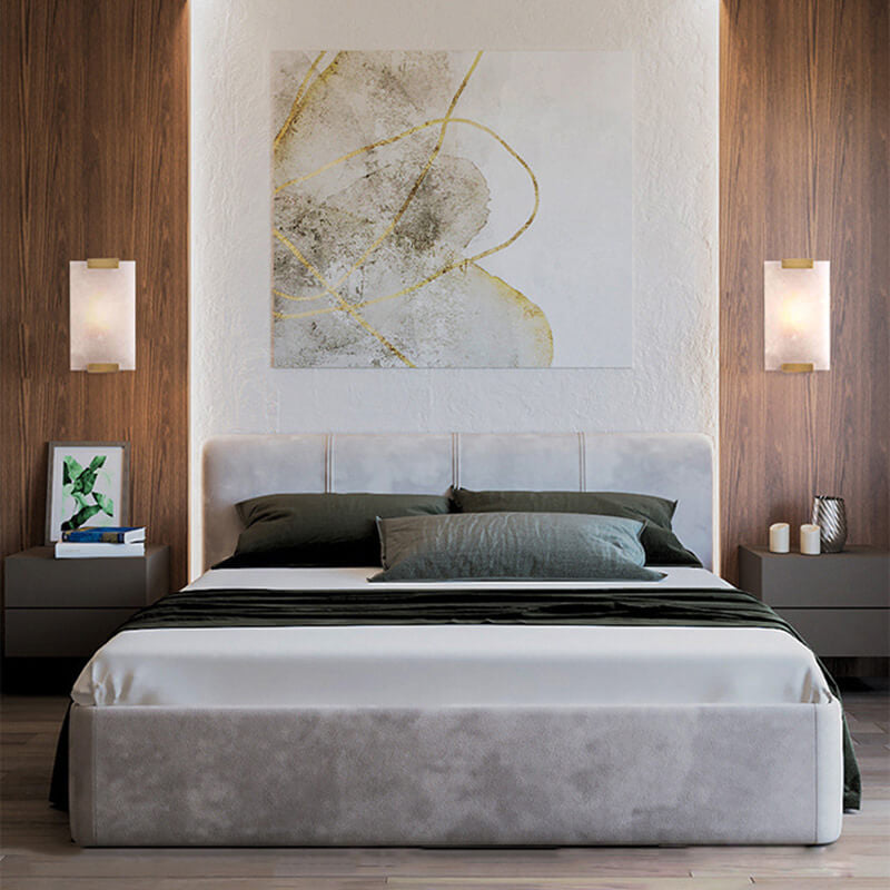 Nordic Light Luxury Copper Marble 3-Light Wall Sconce Lamp