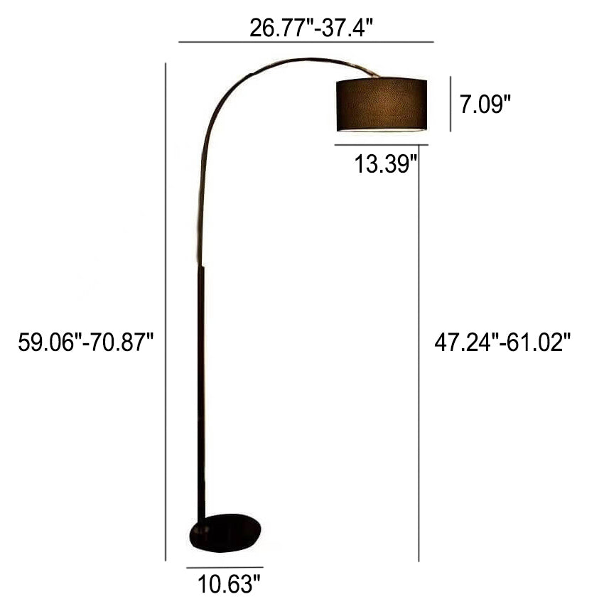 Nordic Fabric Column Shade Fishing Rod Floor Lamp - 1-Light Standing Design, Modern Home Lighting, Creative Decor, Adjustable Floor Lamp for Living Room & Bedroom