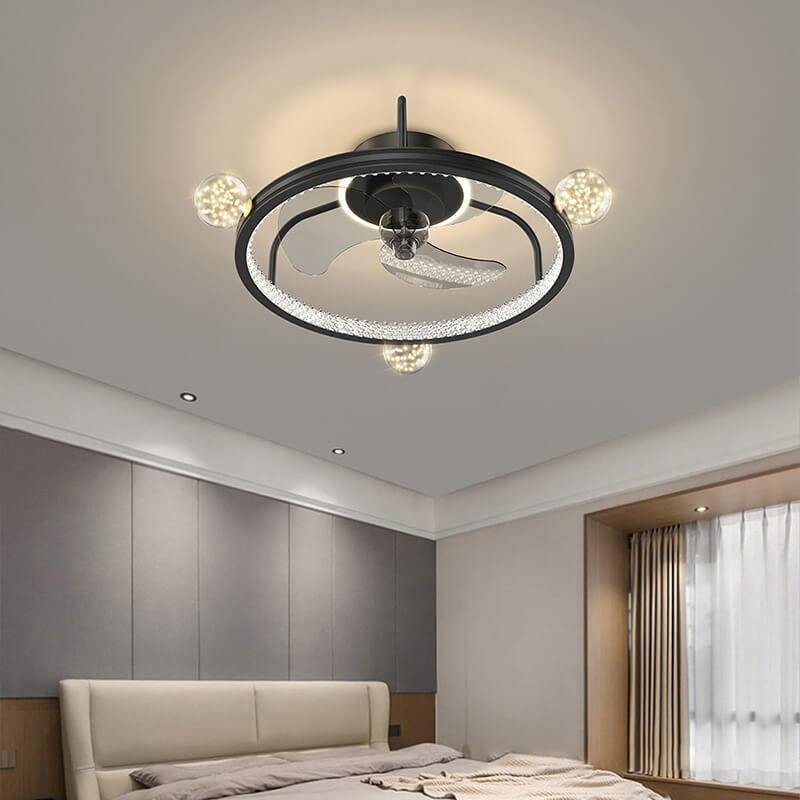 Modern Luxury LED Flush Mount Ceiling Fan Light - Full Star Design Ceiling Fixture