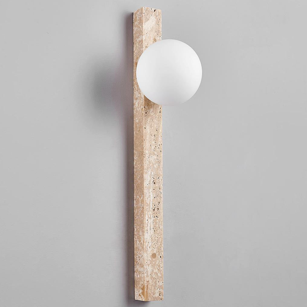 Traditional Japanese Yellow Travertine Lighting Fixture 2-Lights for Hallway
