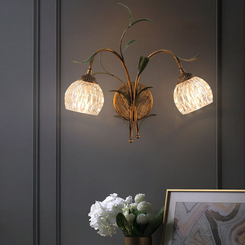 Modern Minimalist Glass Flower Wall Sconce - 1/2-Light Lamp for Living Room, Bedroom, and Hallway Decor