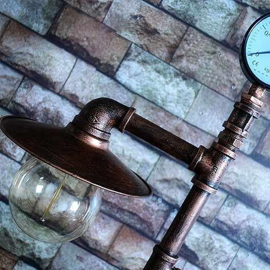 Industrial Steampunk Copper Water Pipe Floor Lamp - 2-Light Design