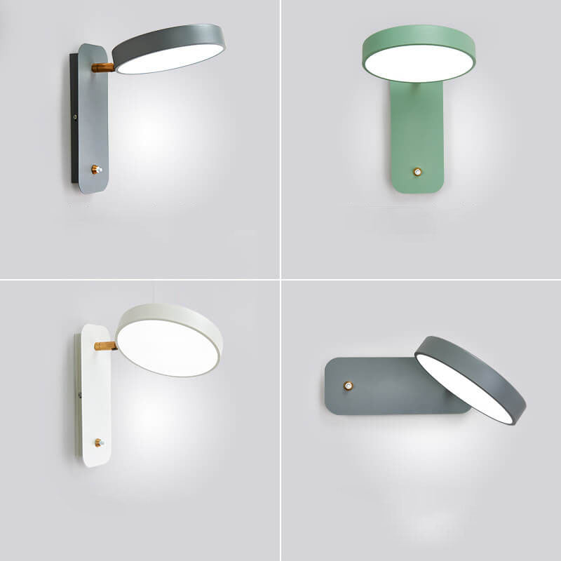 Nordic Round Rotatable LED Wall Sconce Lamp - Modern Reading Light, Adjustable Lighting Fixture, Stylish Wall Decor