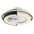 Modern Round LED Semi-Flush Mount Ceiling Fan Light