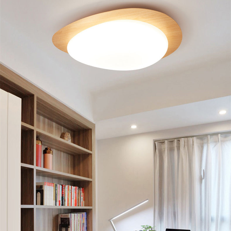 Contemporary Scandinavian Pebble Shape LED Flush Mount Light for Bedroom