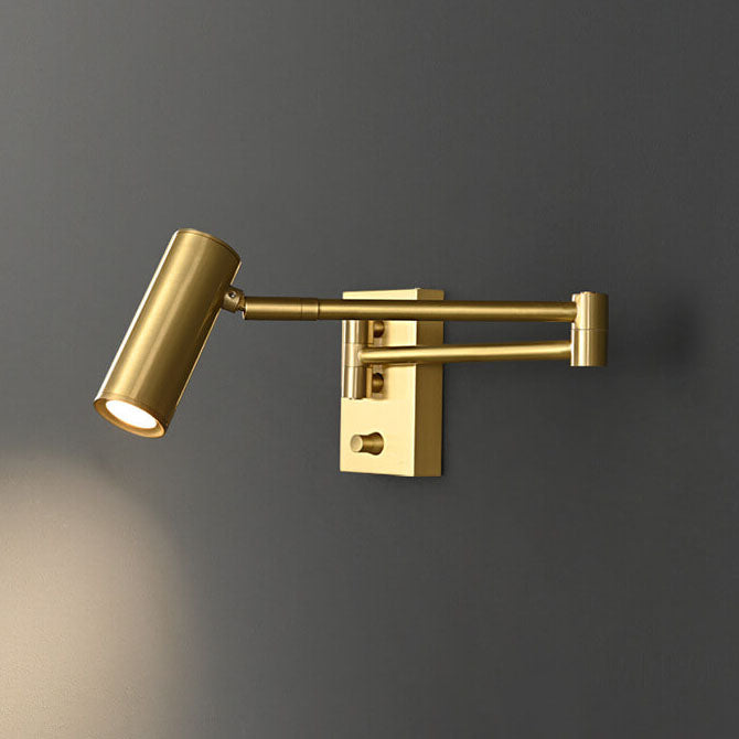 Nordic Luxury Copper Rotatable LED Wall Sconce Lamp for Eye Protection Reading