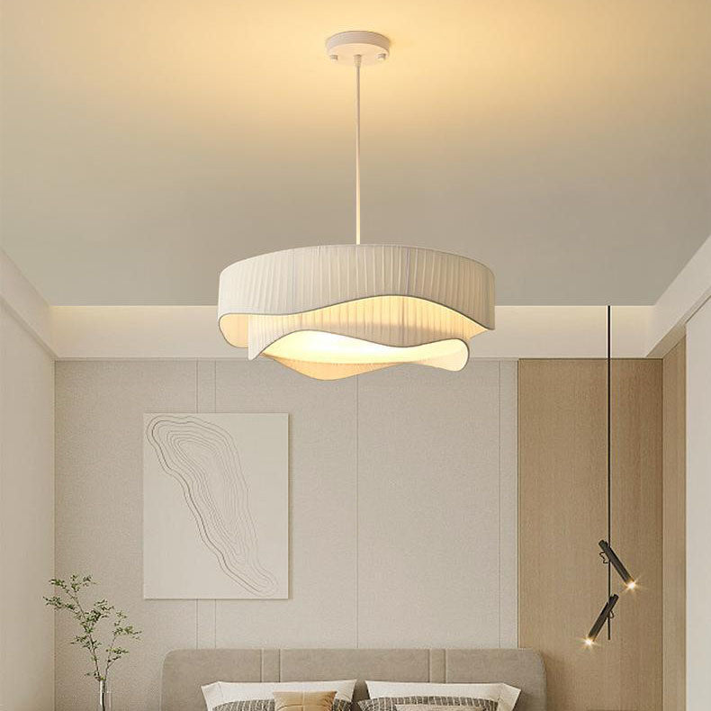 Contemporary Scandinavian Round Iron Acrylic 4/5 Light Pendant for Living Room