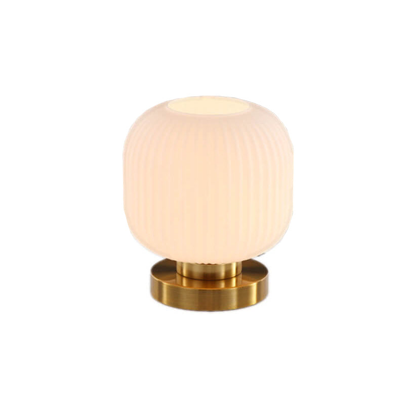 Nordic Striped Glass Oval Table Lamp - 1-Light Modern Accent Lighting