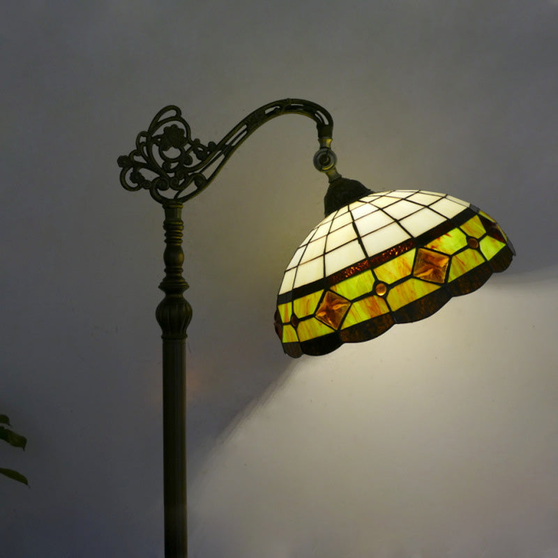 Tiffany Stained Glass Petal Shade Floor Lamp for Home Office  

Illuminate your home office with this stunning Tiffany stained glass petal shade floor lamp. Featuring exquisite craftsmanship and a classic design, this 1-light standing lamp combines beauty