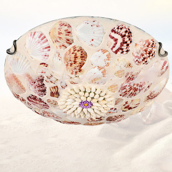 Mediterranean Shell Art LED Flush Mount Ceiling Light