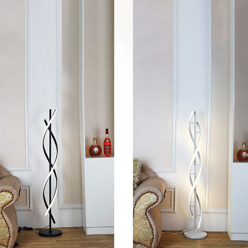 Minimalist 1-Light Spiral LED Floor Lamp - Modern Lighting Solution for Home Decor