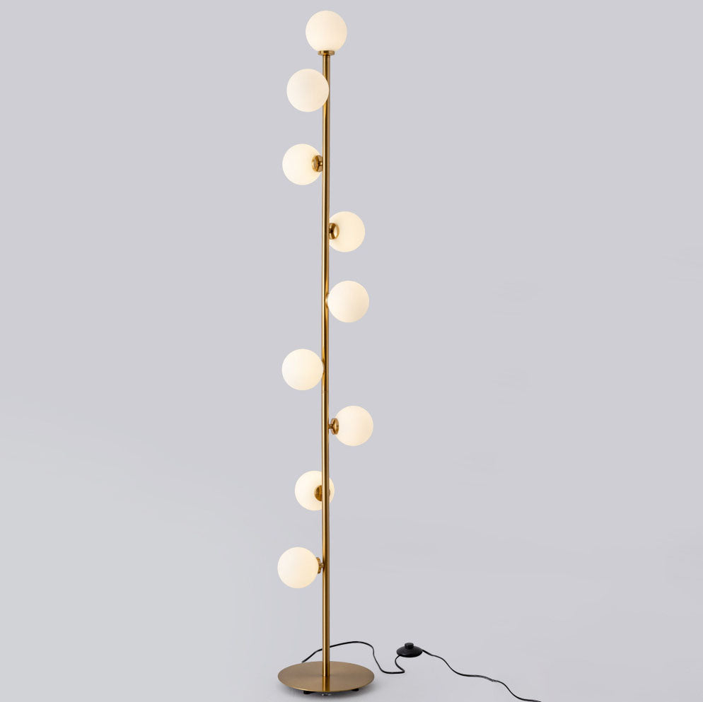 Contemporary Scandinavian 9-Light Metal Floor Lamp for Living Room