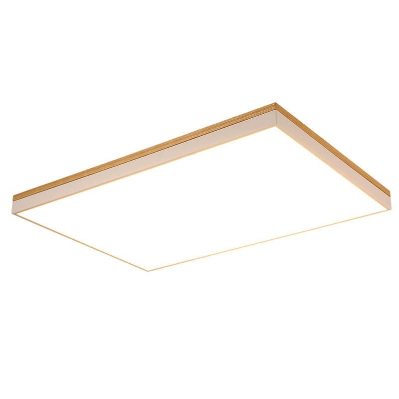Modern Minimalist Solid Wood LED Flush Mount Light for Living Room