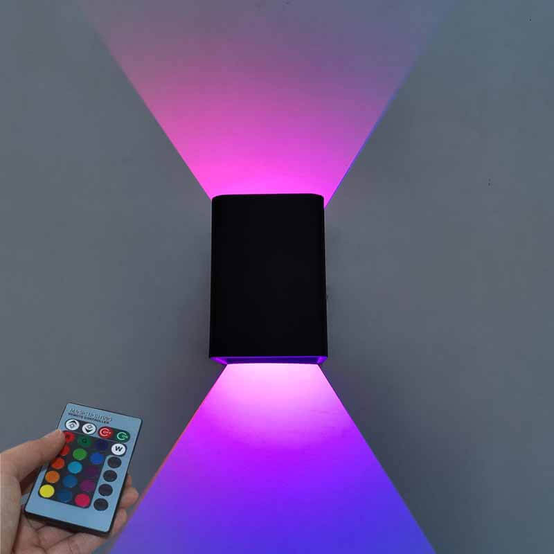Modern Square Aluminum LED RGB Wall Sconce Lamp with Adjustable Colors and Brightness