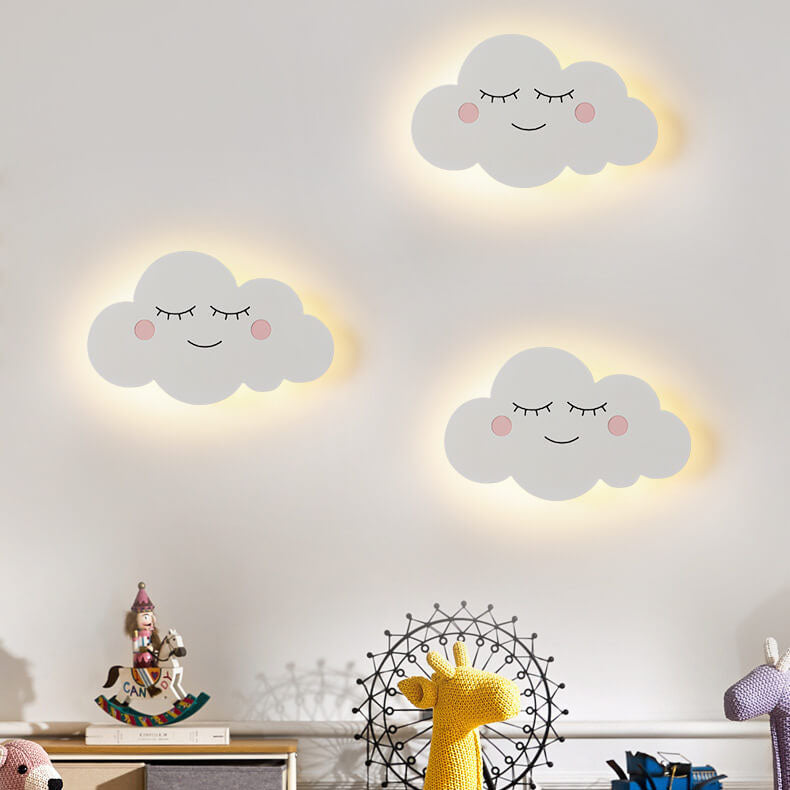 Nordic Creative Clouds Iron Emoji LED Kids Wall Sconce Lamp | Decorative Lighting for Children's Room | Playful Cloud Design | Bright LED Wall Light | Modern Nursery Decor | Fun Bedroom Wall Fixture | Cute Night Light for Kids | Unique Gift for Children |