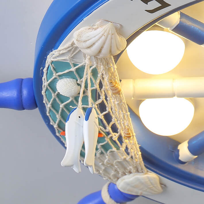 Cartoon Sailboat Helmsman LED Flush Mount Ceiling Light