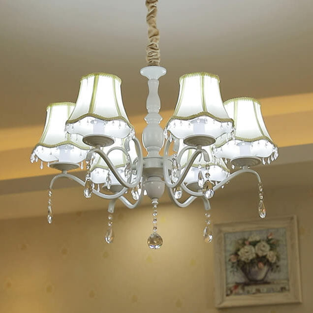 Modern Crystal Cone Iron Chandelier - 5/6/8 Light Fixture for Stylish Home Decor