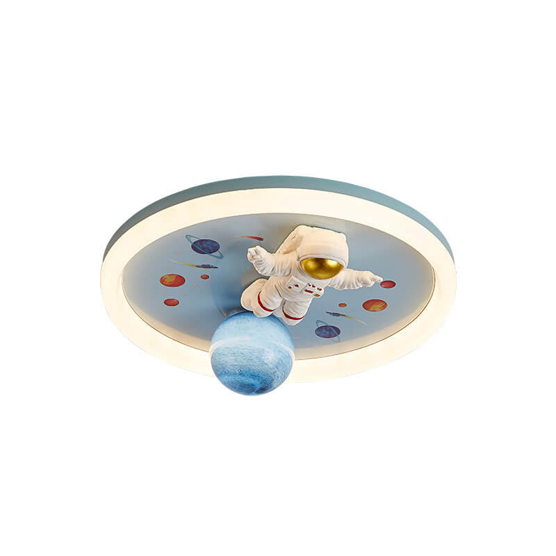 Cartoon Astronaut LED Flush Mount Ceiling Light - Creative Space Decor