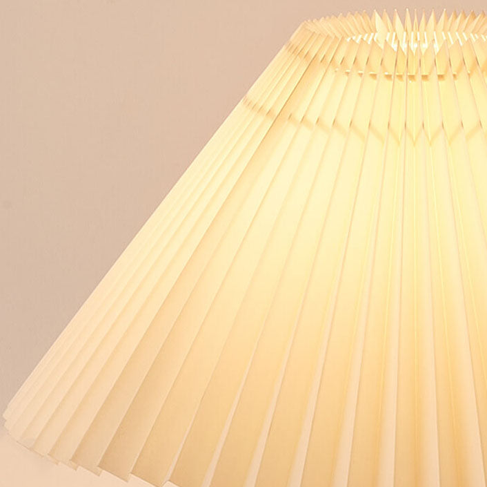Japanese Minimalist Vintage Pleated Wooden Fabric LED Table Lamp - Eco-Friendly Lighting, Nordic Design, Home Decor, Adjustable Brightness, Sustainable Materials, Bedroom Aesthetic, Modern Living Room, Unique Gifts, Handmade Craftsmanship, LED Warm Light