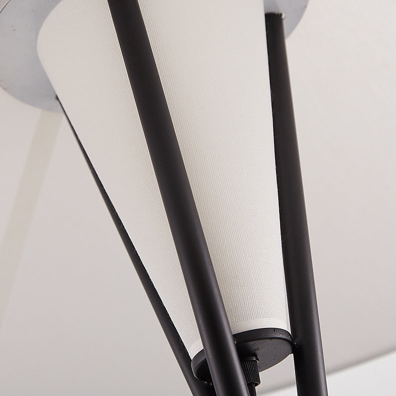 Contemporary Semi-Tapered Fabric Shade Iron Tripod Floor Lamp for Study
