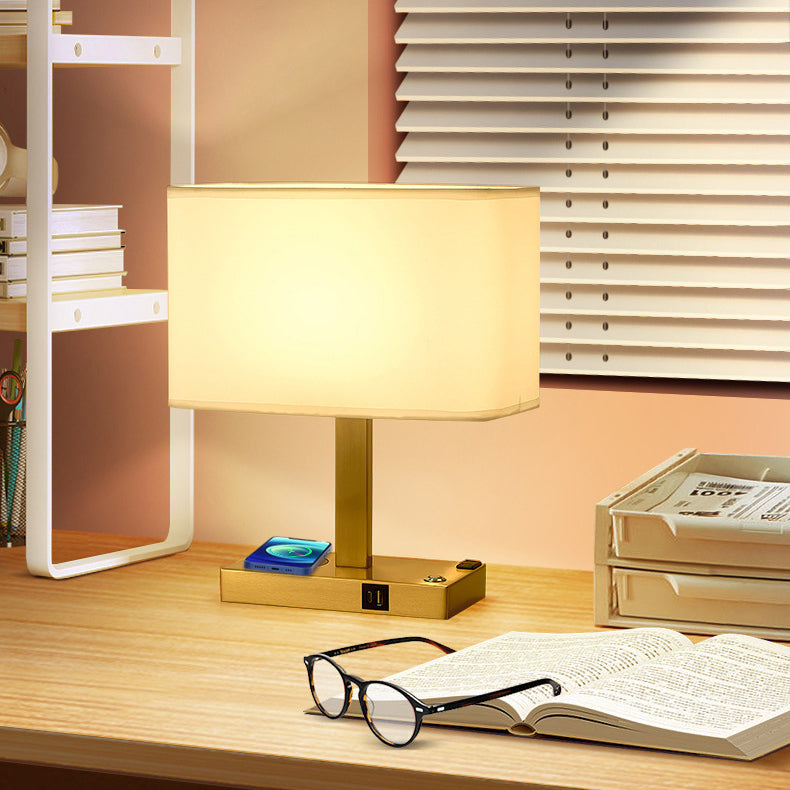 Modern Minimalist Rectangular Cloth Iron 1-Light Table Lamp for Living Room, Contemporary Home Lighting, Stylish Bedside Lamp, Industrial Design Desk Lamp, Elegant Minimalist Decor, Versatile Table Lighting Solution, Chic Accent Lamp for Modern Interiors,