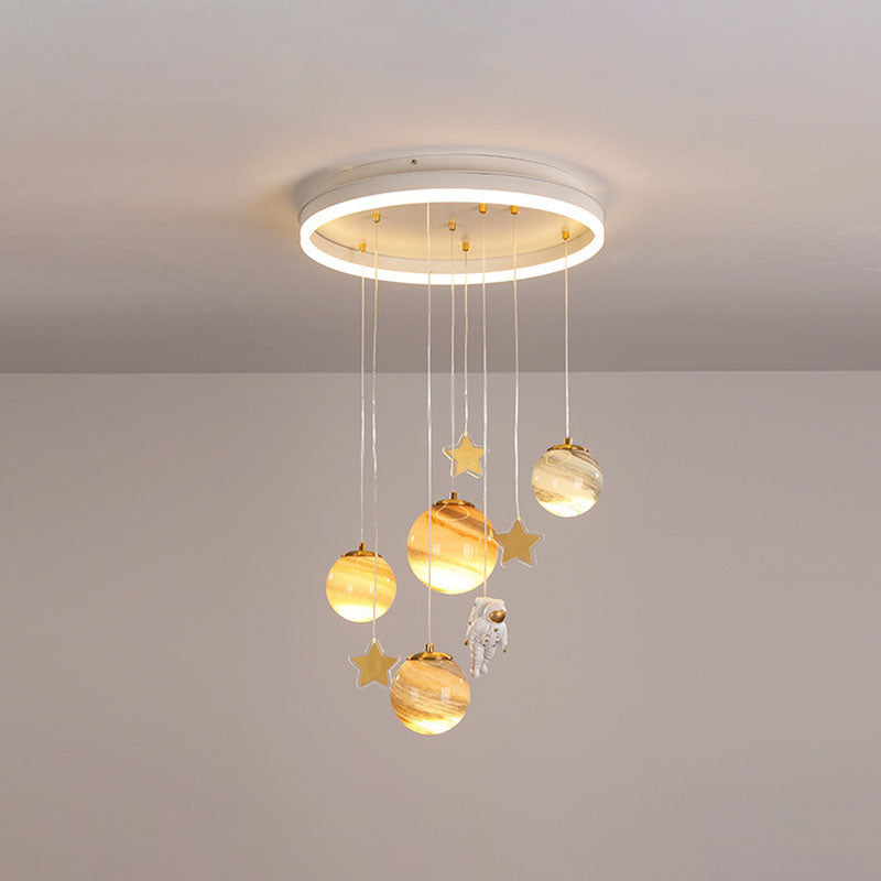 Contemporary Scandinavian Space Planet LED Kids Flush Mount Ceiling Light  

Illuminate your child's bedroom with this stylish Contemporary Scandinavian Space Planet Acrylic Glass Round Shade LED Flush Mount Ceiling Light. Perfect for creating a modern, w