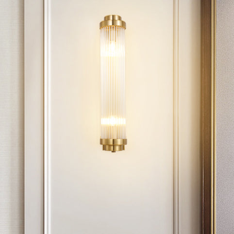 Traditional European Iron Glass Wall Sconce - 2-Light Lamp for Living Room