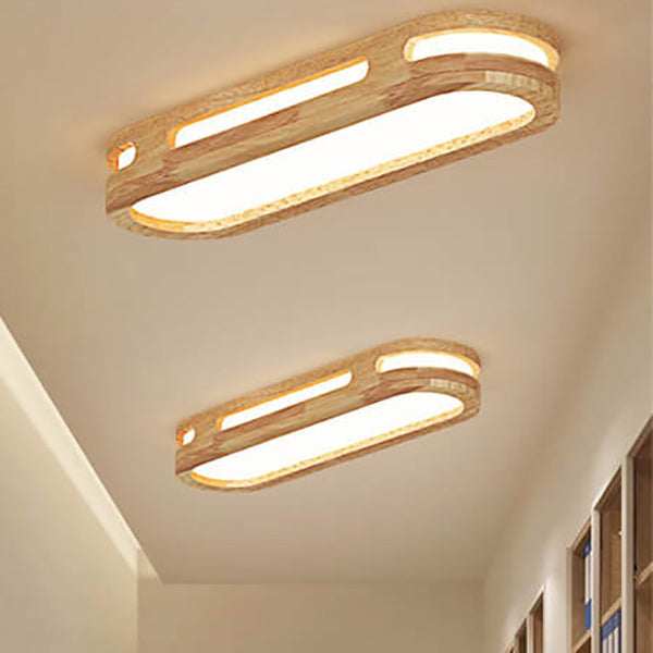Nordic Minimalist Solid Wood Acrylic LED Flush Mount Ceiling Light