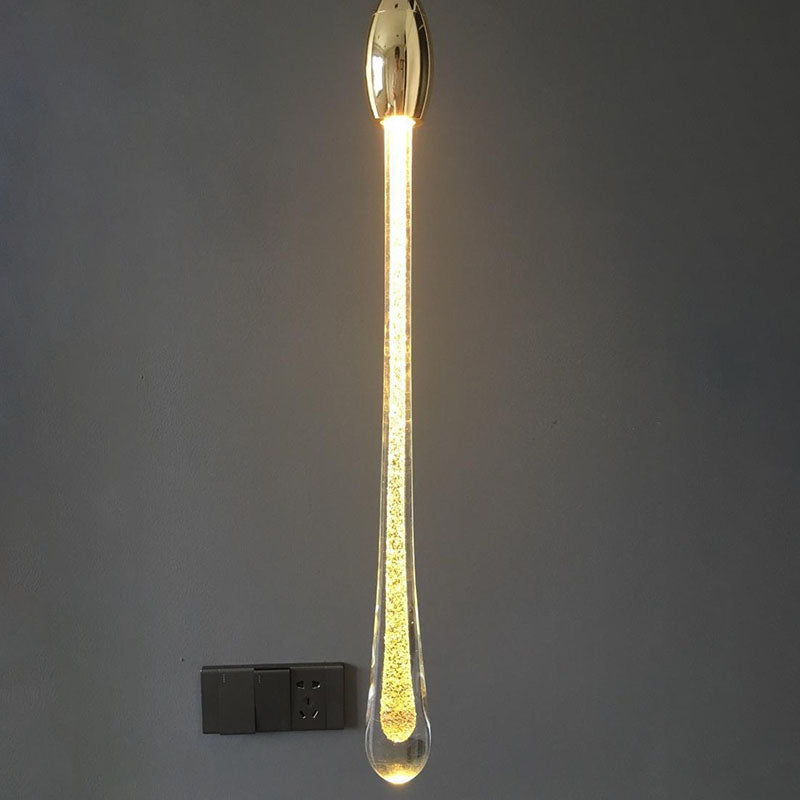 Contemporary Scandinavian Glass LED Pendant Light - Water Drops Design for Bedroom Lighting