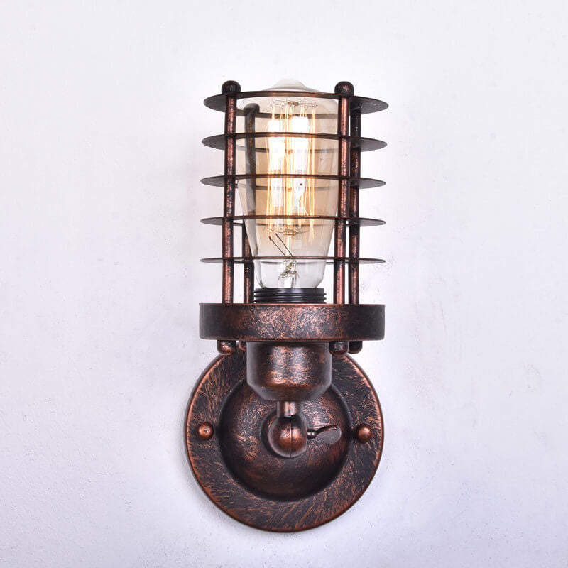 Northern Retro Industrial Wrought Iron Wall Sconce Lamp - 1-Light Fixture for Rustic Home Decor