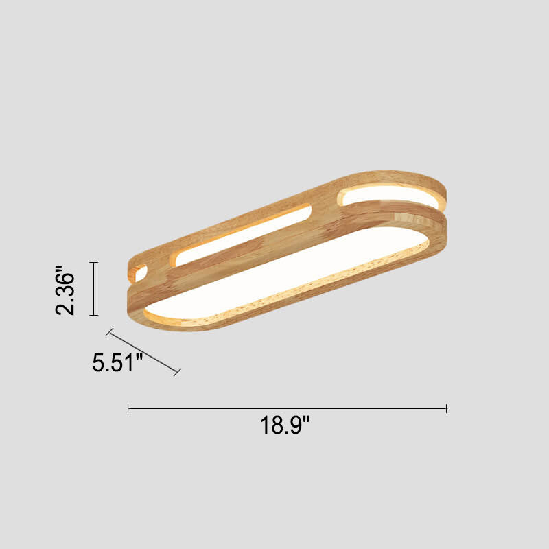 Nordic Minimalist Solid Wood Acrylic LED Flush Mount Ceiling Light