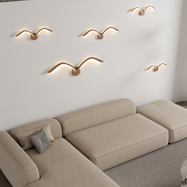 Nordic Minimalist Seagull Acrylic LED Wall Sconce Lamp - Modern Lighting Design, Energy-Efficient, Home Décor, Scandinavian Style, Adjustable Brightness
