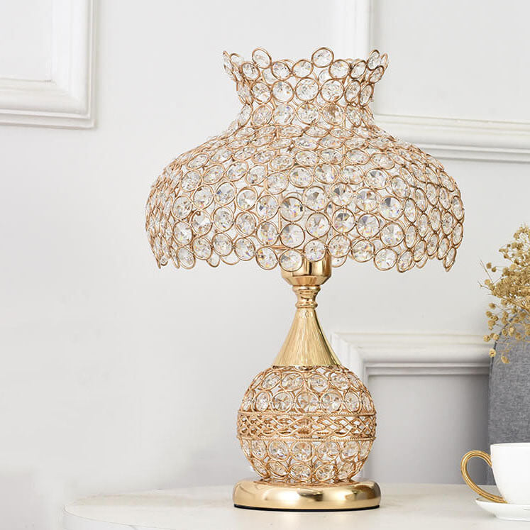 Nordic Luxury Crystal Cone Geometry 1-Light Table Lamp - Modern LED Nightstand Lamp, Elegant Home Decor, Contemporary Lighting, Stylish Bedside Accent, Unique Crystal Design for Living Room, Bedroom, Office, and Dining Area