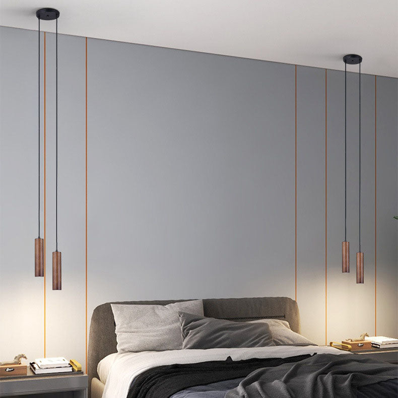 Modern Minimalist Oak Wood Pendant Light for Living Room & Bedroom