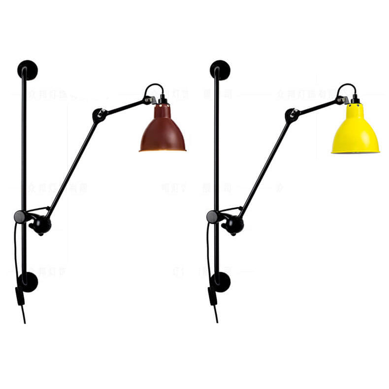 Industrial Vintage Iron Long Pole Swing Arm Wall Sconce Lamp