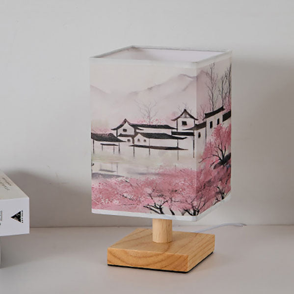 Contemporary USB LED Table Lamp - Stylish Bedroom Lighting Square Design