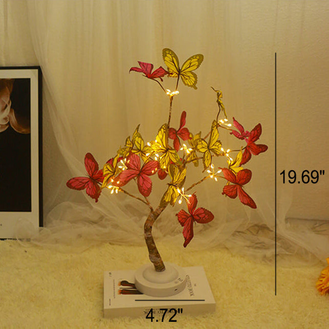 Butterfly LED Tree Light Table Lamp - Colorful Home Decor, Dimmable Night Light, Unique Gift Idea