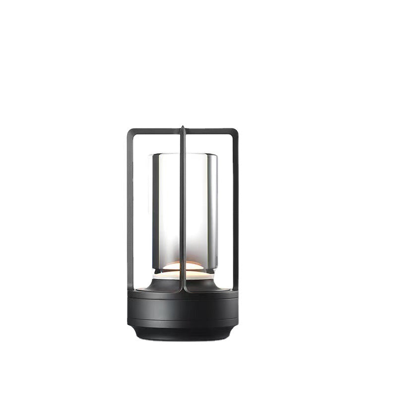 Nordic Vintage Aluminum Acrylic USB Rechargeable Night Light Table Lamp, Modern Minimalist LED Bedside Lamp, Soft Warm Light for Bedroom, Living Room, Home Decor, Adjustable Brightness, Portable Nightstand Light, Stylish Decorative Lighting Solution