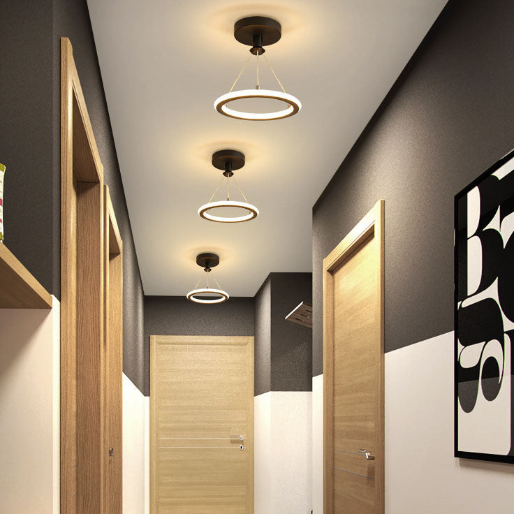 Modern Simplicity Aluminum Circle Strip LED Ceiling Light for Hallway