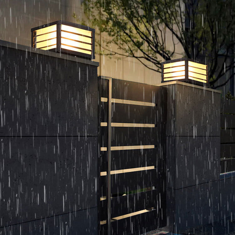 Modern Minimalist Solar LED Aluminum Post Light for Garden - Waterproof Landscape Lighting