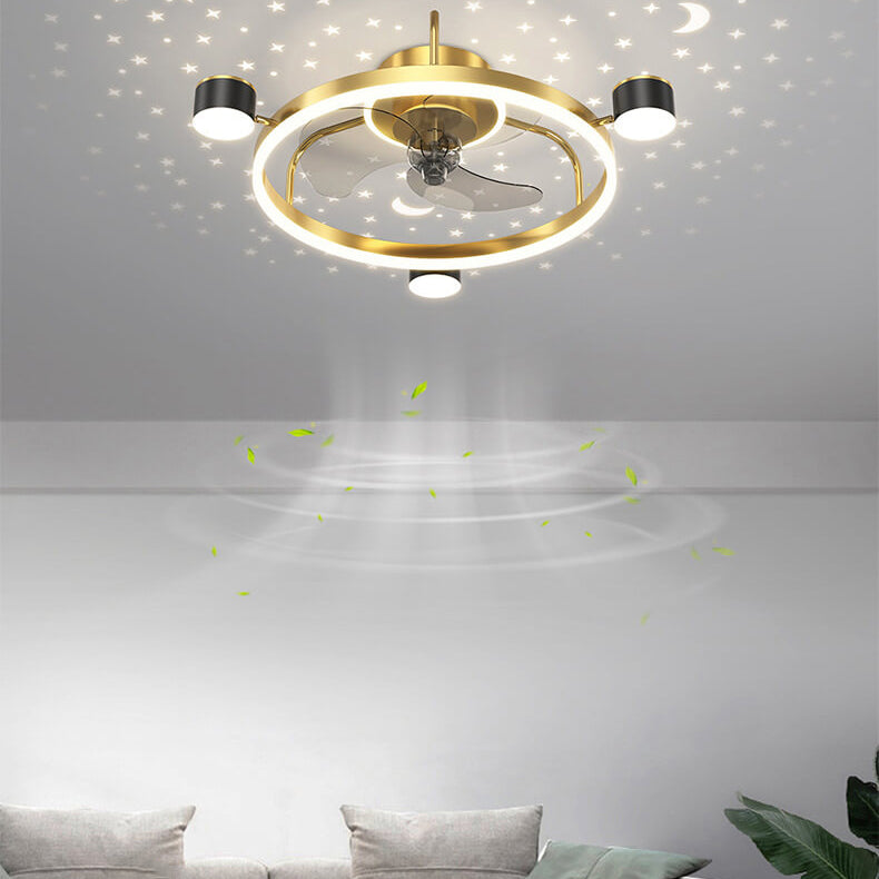 Modern Luxury Starry Sky LED Ceiling Fan Light