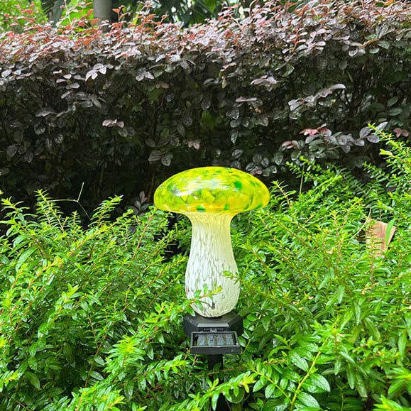 Vibrant Mushroom Solar LED Garden Light - Waterproof Colorful Glass Lawn Decor