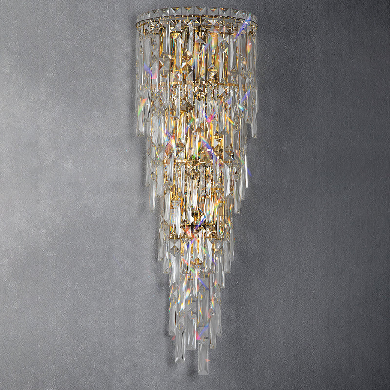 Contemporary Luxury Crystal Tassel Wall Sconce - 1-Light for Living Room