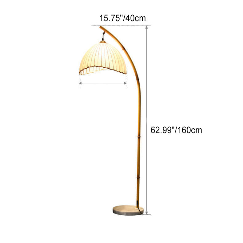 Retro Zen Bamboo Pole Floor Lamp - 1-Light Standing Lamp for Home Decor, Modern Lighting, Zen-inspired Design, Eco-Friendly Materials
