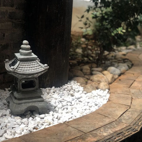 Japanese Zen Solar Pagoda Stone LED Outdoor Light - Waterproof Garden Decoration