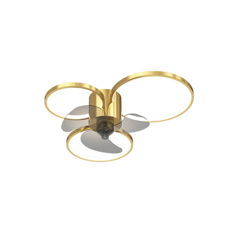 Modern Geometric Square Round LED Ceiling Fan Light - Elegant Flush Mount Design, Stylish Home Lighting, Energy Efficient, Contemporary Ceiling Fixture
