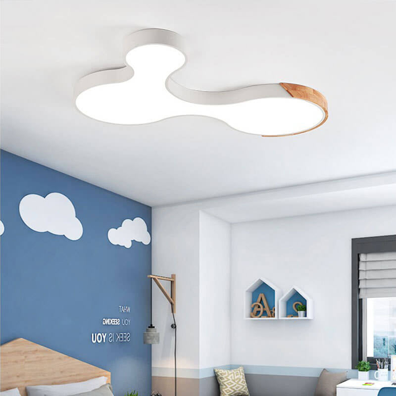 Nordic Macaron Shaped Block Clouds LED Flush Mount Ceiling Light, Modern Decorative Lighting for Home, Stylish Kids Room Illumination, Contemporary Ceiling Fixture, Soft Pastel Colors, Energy Efficient LED Design, Unique Aesthetic Lighting, Nursery and Be
